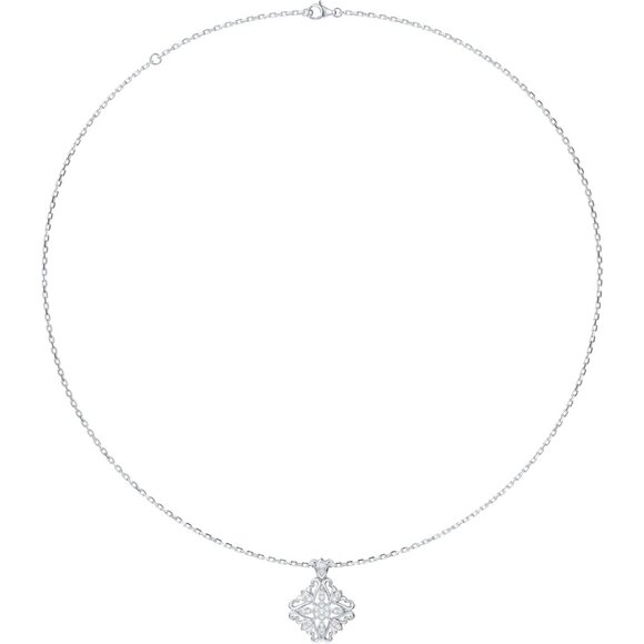 Sterling Silver Moissanite Vintage Clover Pendant Necklace 18-20in Gift for Wome - Picture 4 of 8